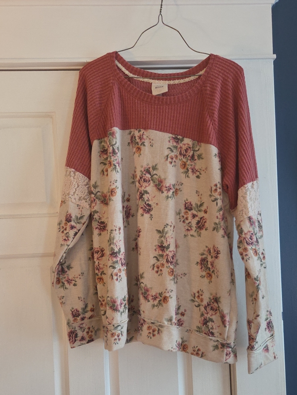 Knox Rose Waffle-Knit Pullover in Mauve Pink